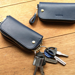 【週年慶特價 690】原價 1090【客製化刻字】Navy Blue 真皮鑰匙包 (英文刻印/禮盒包裝) 生日禮物 第12張的照片