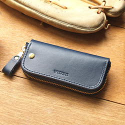 【週年慶特價 690】原價 1090【客製化刻字】Navy Blue 真皮鑰匙包 (英文刻印/禮盒包裝) 生日禮物 第8張的照片