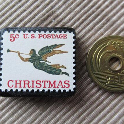 アメリカ　クリスマス切手ブローチ4041 3枚目の画像