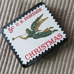 アメリカ　クリスマス切手ブローチ4041 2枚目の画像