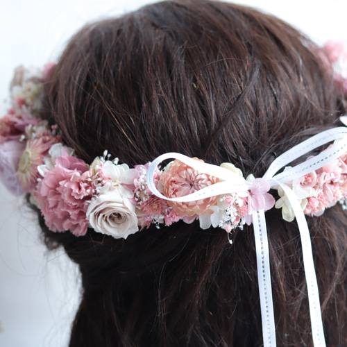 プリザーブドフラワーローズ＆ドライフラワーラベンダー 王冠