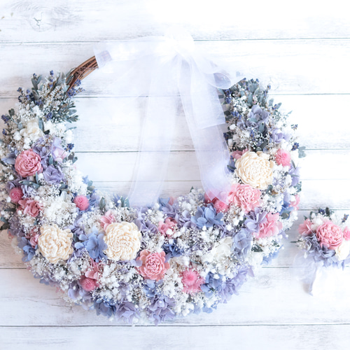 リース リースブーケ オーダー（ゆっぴぃ様ウェディングリースブーケ  