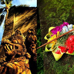 ★免運費★ [白金加工/Unakite] 峇裡島之神「OM」的開放式白金塗層吊墜 第12張的照片