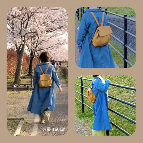 ブラウン」の柔らか牛革ミニリュックサック／レスデザインalto.(アルト  