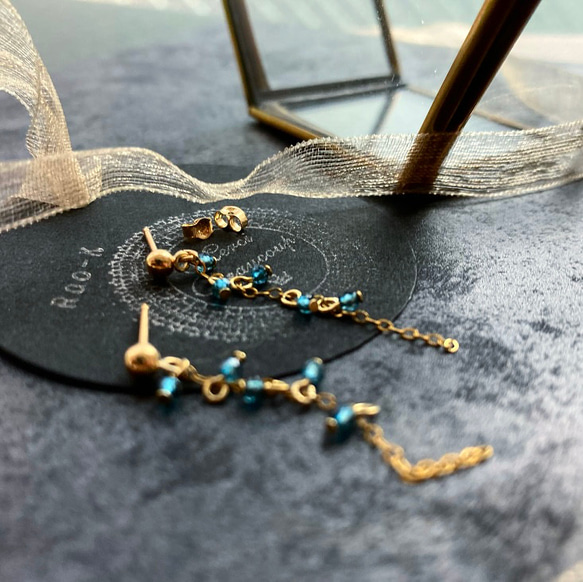 ✨14kgf ロンドンブルートパーズのピアス ピアス（スタッド・一粒  