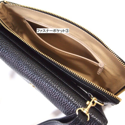 ★手工製作★日本製造★真皮★錢包袋★小背包★翻蓋/L 型拉鍊★單肩包★海軍藍★智慧型手機 第12張的照片