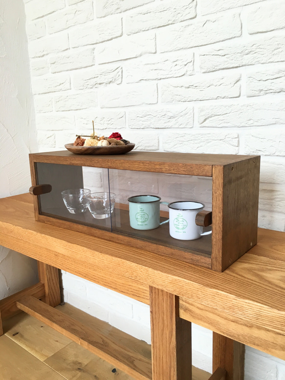 レトロなショーケース(奥行き15cm) 棚・シェルフ・ラック shindachi