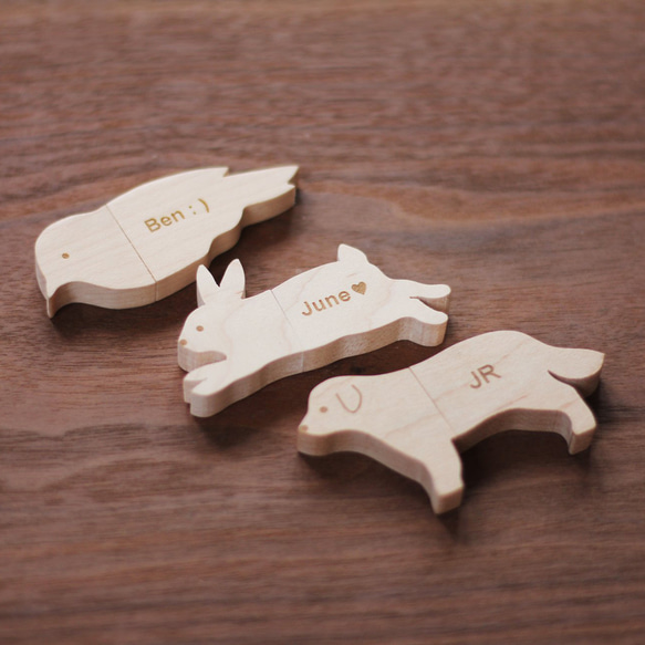 【オーダーメイドギフト】木製 USB メモリ チョウ 3枚目の画像