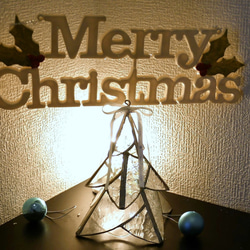 *✴︎:.｡　ステンドグラスの大人クリスマスツリー②　　教会のキャンドルホルダー付き 4枚目の画像
