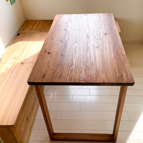 無垢ダイニングテーブル 100×60cm 国産杉 天然木 ワークデスク