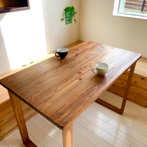 無垢ダイニングテーブル 100×60cm 国産杉 天然木 ワークデスク