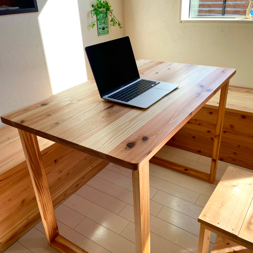 無垢ダイニングテーブル 100×60cm 国産杉 天然木 ワークデスク