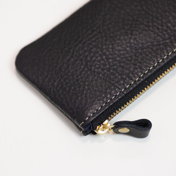 日本製　本革　コインケース　ブラック　マットシュリンクレザー　コインポーチ　小物入れ　apo-10nns 2枚目の画像