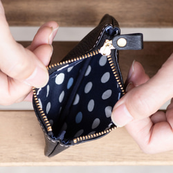 日本製　本革　コインケース　ブラック　マットシュリンクレザー　コインポーチ　小物入れ　apo-10nns 5枚目の画像