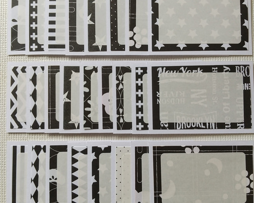 メッセージカード#1733☆25枚 モノトーン コメントカード メッセージ