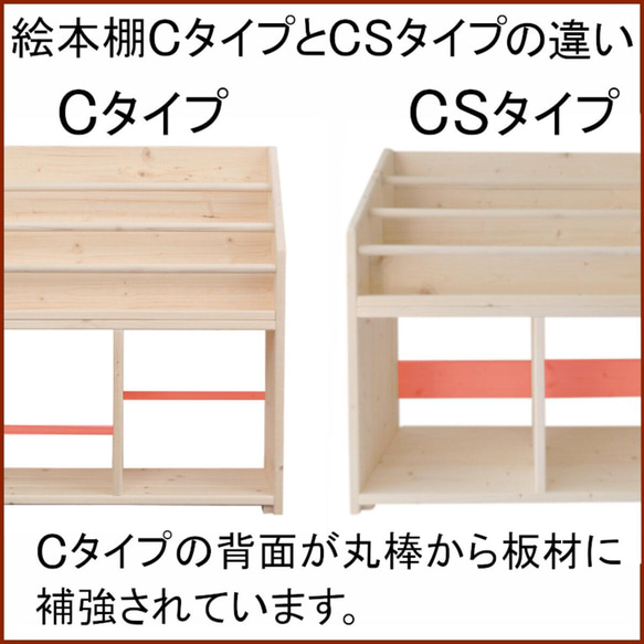 絵本棚 W64cm CS2 仕切りなし Maple poppo 無塗装 無垢材 完成品 絵本 ラック 子供 安全 大容量 12枚目の画像