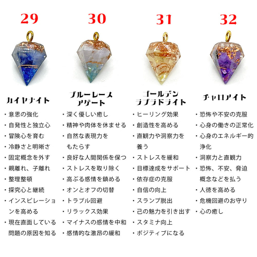 新作4種追加！】ミニミニダイヤ型オルゴナイト チャーム 36種