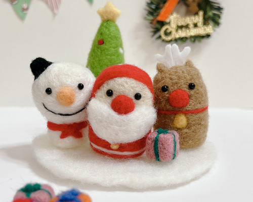 フェルトトリミングチョーカー 秋色くすみカラーリボン Xmas 計