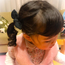 長く使える♡naturalガーゼ　ミニミニリボンヘアゴム2個セット 4枚目の画像