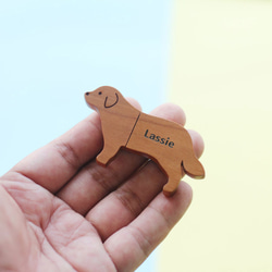小狗 | 手工原木 USB 隨身碟客製姓名 / 客製化 客製禮物 鑰匙圈 生日禮物 情人禮物 第1張的照片