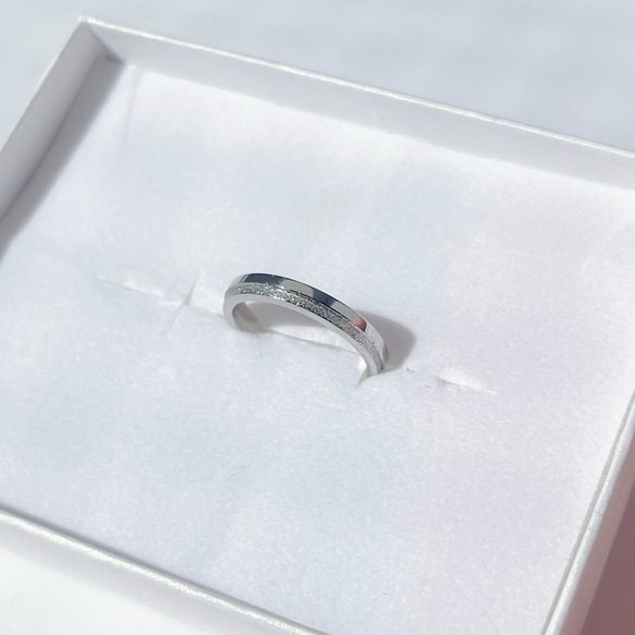 『スターダスリング』 ステンレスリング 指輪 刻印 ピンクゴールド ギフト プレゼント 2枚目の画像