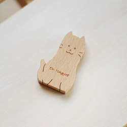 【オーダーメイドギフト】木製 USB メモリ ネコ 4枚目の画像