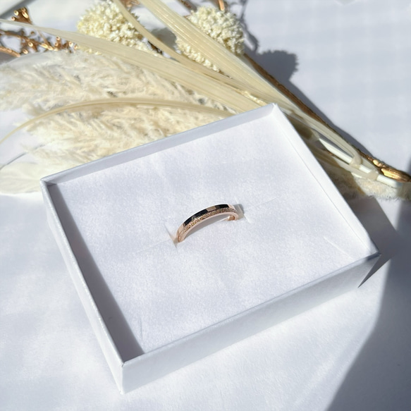 『スターダスリング』 ステンレスリング 指輪 刻印 ピンクゴールド ギフト プレゼント 5枚目の画像