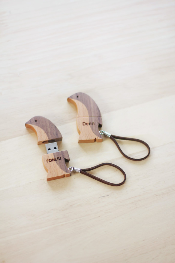 【オーダーメイドギフト】木製 USB メモリ ペンギン 4枚目の画像