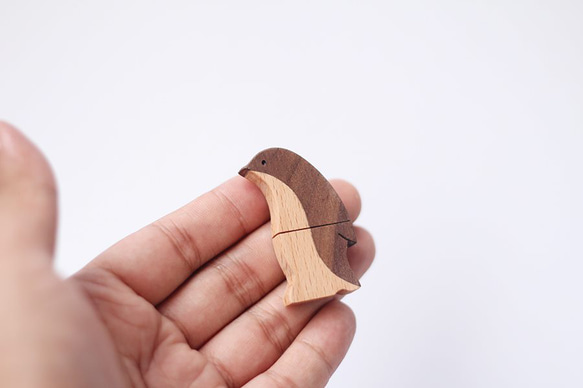 【オーダーメイドギフト】木製 USB メモリ ペンギン 3枚目の画像