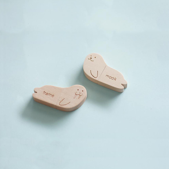 【オーダーメイドギフト】木製 USB メモリ セイウチ 2枚目の画像