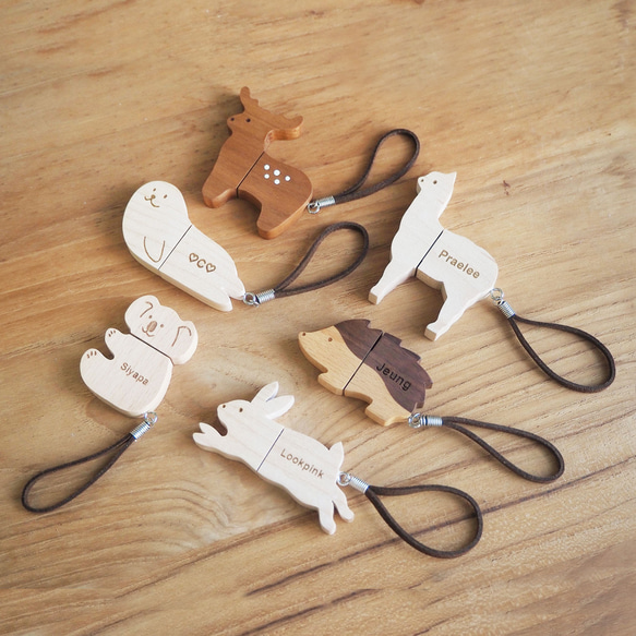 【オーダーメイドギフト】木製 USB メモリ アザラシ 6枚目の画像