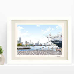 F教室：山下公園／樹下から見る氷川丸：F6 | … 風景画の部屋 …