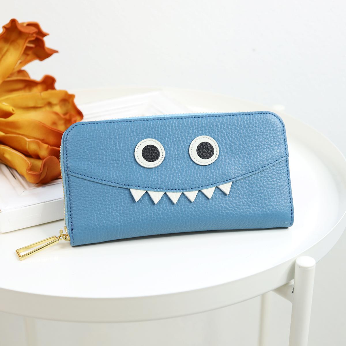 【ブルー】思わず誰かに見せたくなるモンスター財布/長財布【モンスターver.】