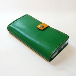 スナップボタン留め牛革レザーケース iPhone,Android 多機種制作