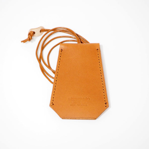 キークロシェット キャメル 革 ネックレス キーケース キーカバー
