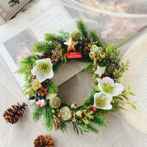 クリスマスリース ノエルの森 北欧 クリスマス クリスマスギフト 造花