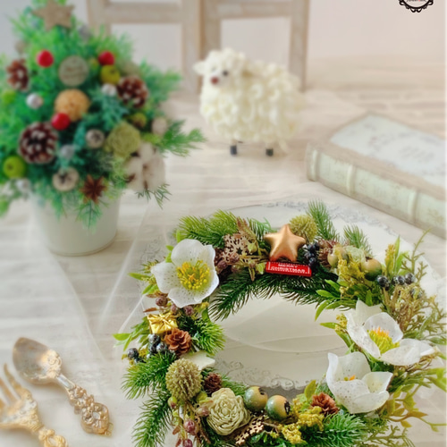 クリスマスリース ノエルの森 北欧 クリスマス クリスマスギフト 造花