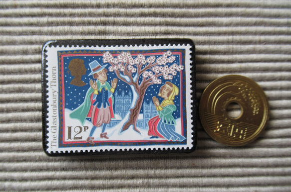 イギリス　クリスマス切手ブローチ 4068 3枚目の画像