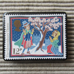 イギリス　クリスマス切手ブローチ 4068 1枚目の画像