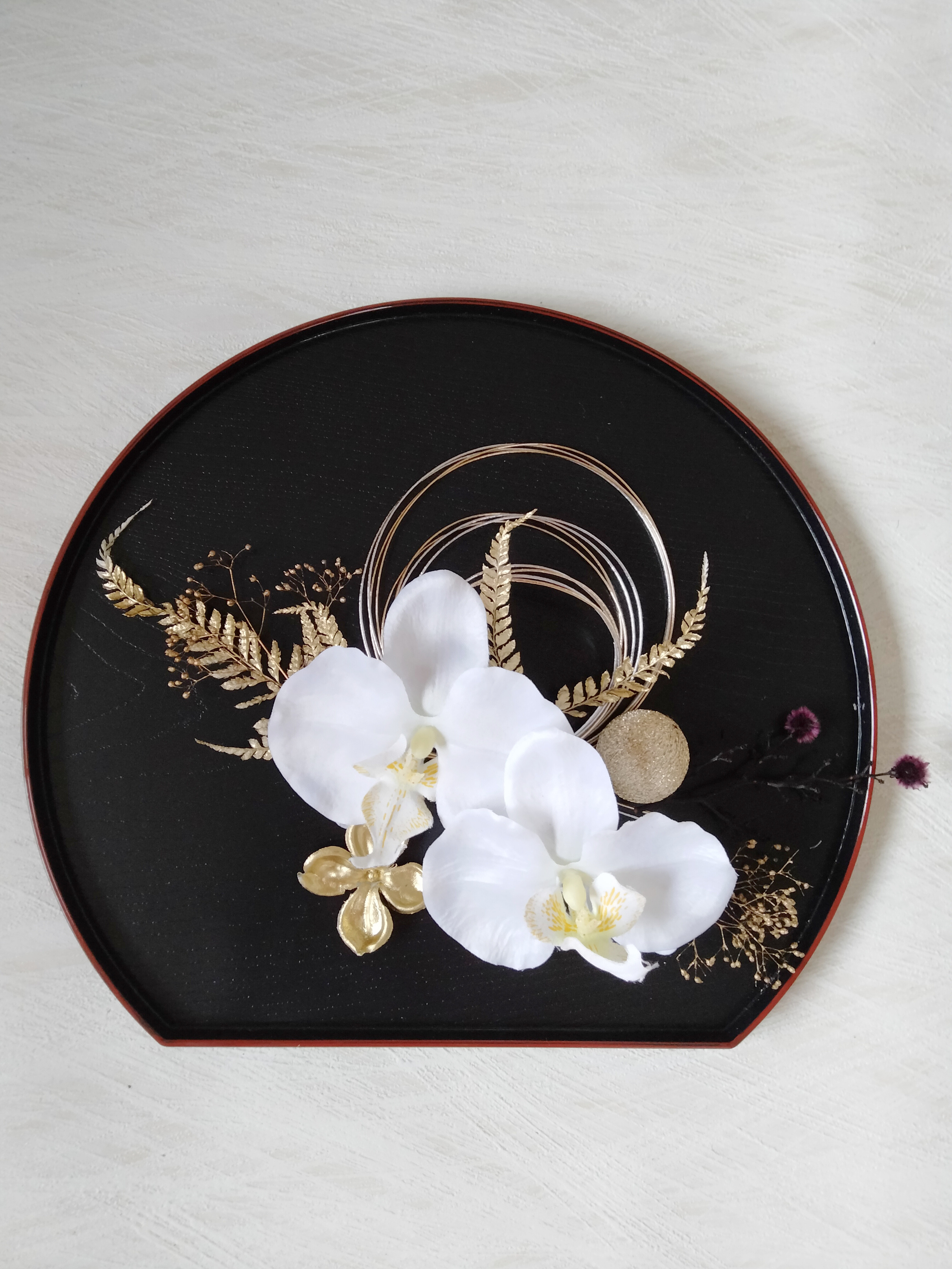 H12  胡蝶蘭　和玉　水引 　ドライフラワー　成人式髪飾り　和装髪飾り　結婚式髪飾り　卒業式髪飾り　成人式　卒業式