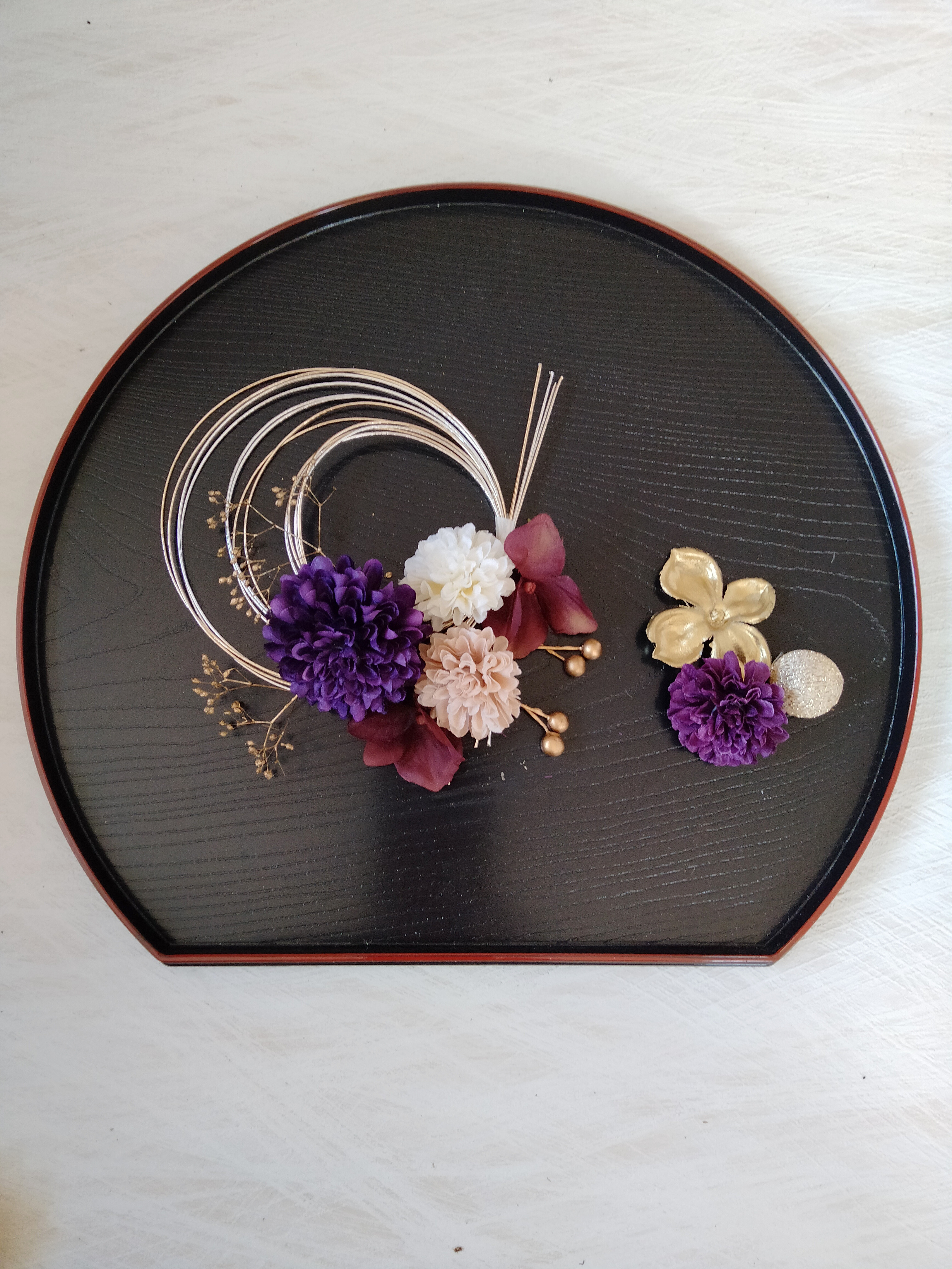 水引き　水引アレンジ　ドライフラワー　小ぶりな髪飾り　七五三髪飾り　成人式髪飾り　卒業式髪飾り　振袖　袴