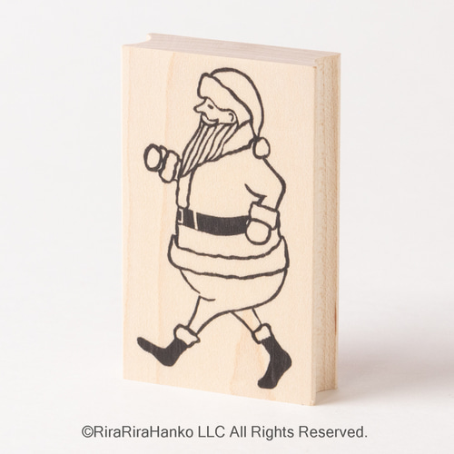 クリスマス】歩くサンタ＊40㎜x65㎜＊ラバースタンプ＊R250 はんこ