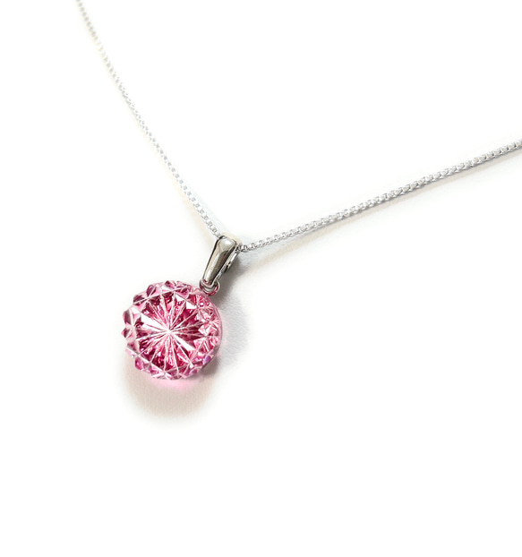 東京切子ネックレス  mini　菊　赤 2枚目の画像