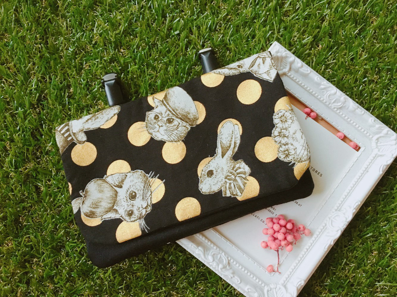 専用☆上マチファスナー付きフリルバッグ＆手帳カバー☆ ジョリーフルール 専用上マチファスナー付きフリルバッグ＆手帳カバー ジョリーフルール