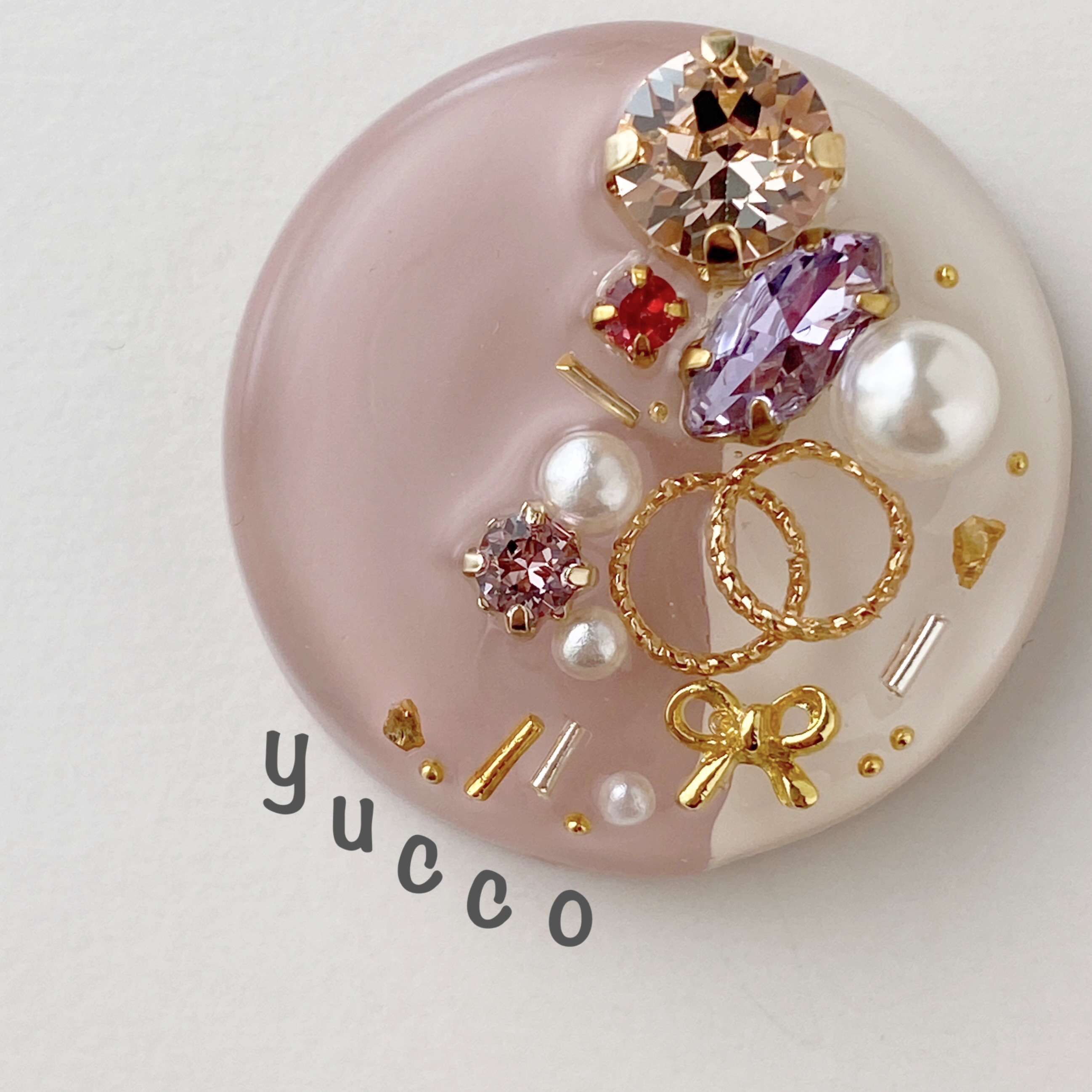 レジン 猫 ヘアゴム ブローチ ポニーフック No.672 ありあまっ