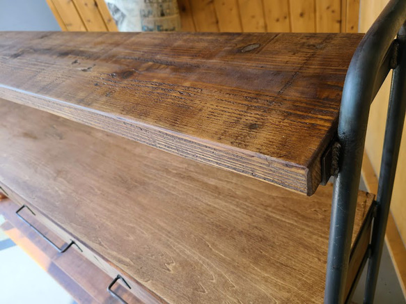 WIDE! WIDE! SHELF 170　古材×アイアンの家具 /シェルフ/ラック/食器棚/ WIDE