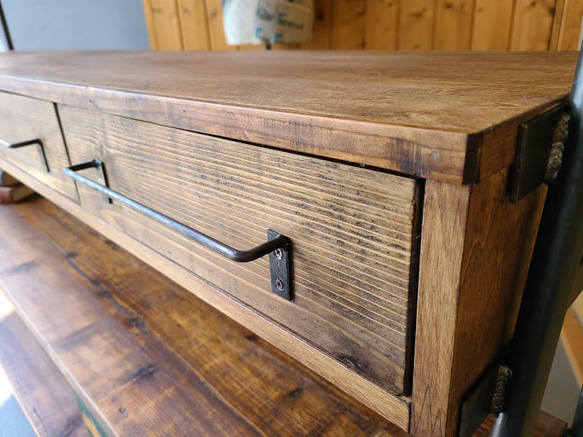 WIDE! WIDE! SHELF 170　古材×アイアンの家具 /シェルフ/ラック/食器棚/ WIDE