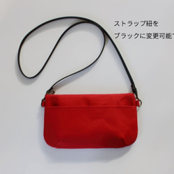 『Creema限定』帆布 お散歩ショルダーバッグ♪レッド×リバティWiltshire　母の日ギフトに♪ 3枚目の画像