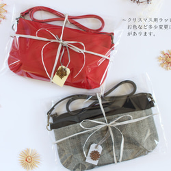 『Creema限定』帆布 お散歩ショルダーバッグ♪レッド×リバティWiltshire　母の日ギフトに♪ 7枚目の画像