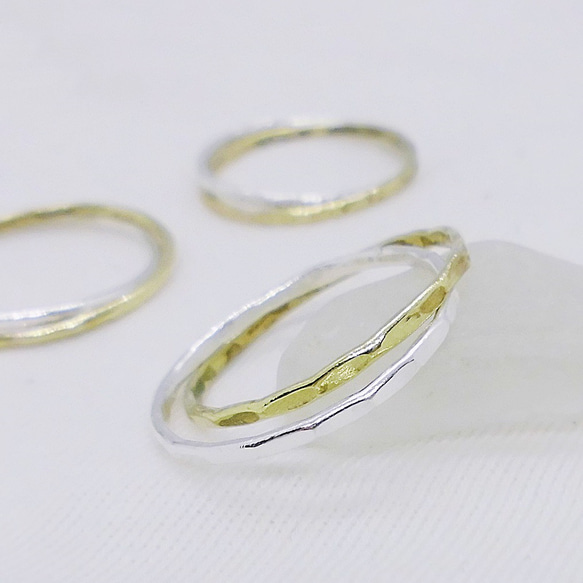 精緻戒指（2 股，銀 x 1 / 黃銅 x 1） 第1張的照片